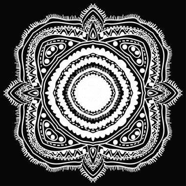 Spiralli oryantal motifin dairesel dikişsiz deseni 