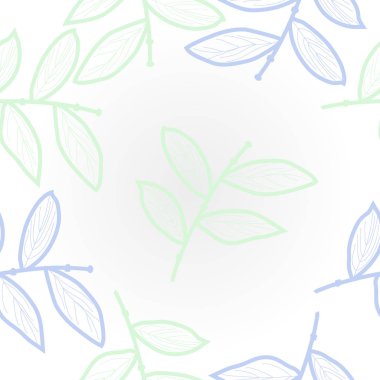 dalları ve yaprakları ile dikişsiz desen vektör illüstrasyon