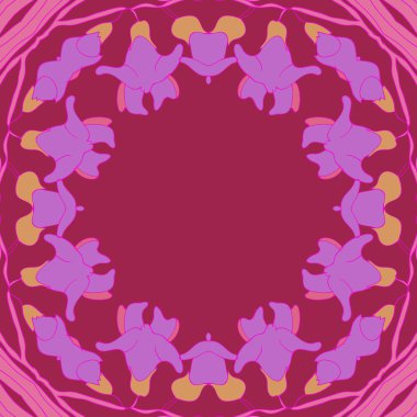 Çiçek motifinin dairesel dikişsiz deseni.