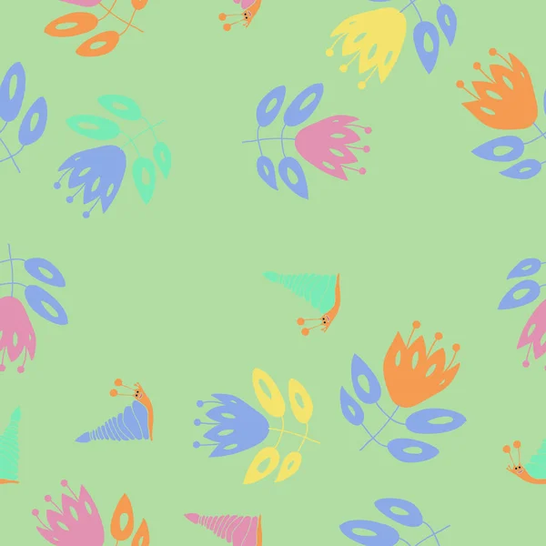 芸術的な花シームレスなパターン ベクトルイラスト — ストックベクタ