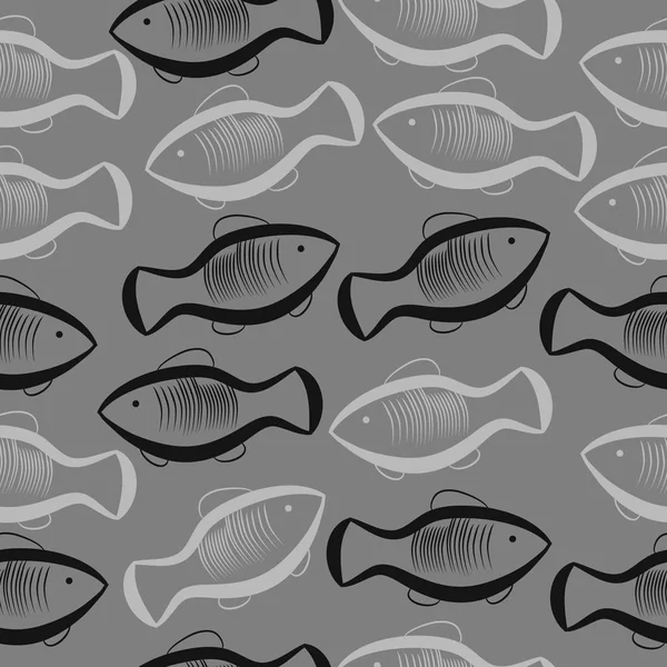 魚とのシームレスなパターンのベクトル イラスト — ストックベクタ
