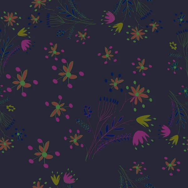 Безшовний Візерунок Абстрактного Простого Квіткового Фону — стоковий вектор
