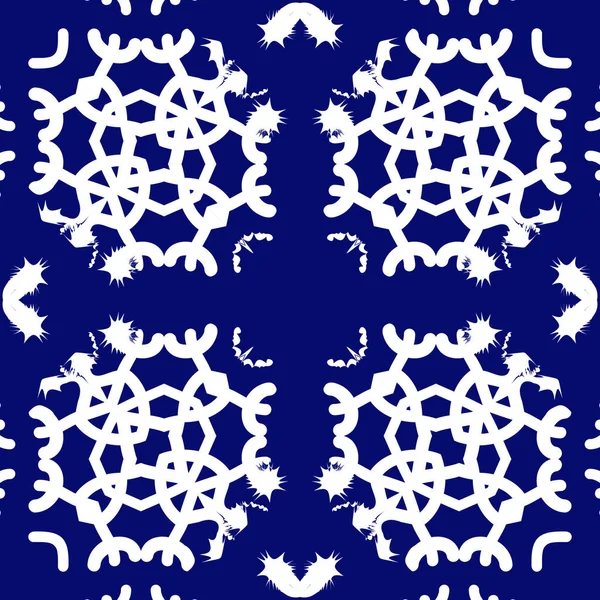 Okrągły Wzór Abstrakcyjny Motyw Płatków Śniegu Kompozycja Zima — Wektor stockowy