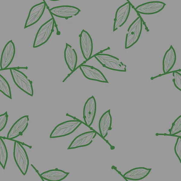 Бесшовный Рисунок Абстрактных Простых Ветвей Листьев — стоковый вектор