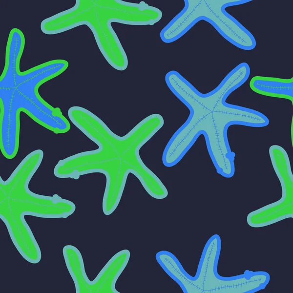 海の星とのシームレスなパターン ベクトルイラスト — ストックベクタ