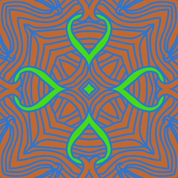 Abstraktes Kreisförmiges Nahtloses Muster Miteinander Verflochtener Netze — Stockvektor