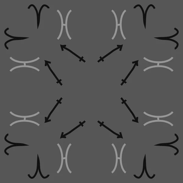 Безшовний Візерунок Знаків Зодіаку Риби Сагітарії Векторні Ілюстрації — стоковий вектор