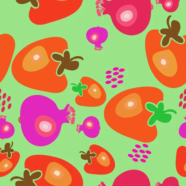 Seamless Pattern Abstract Simple Fruits — Stock Vector