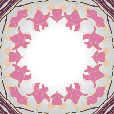 Çiçek motifinin dairesel dikişsiz deseni.