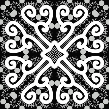 Narin çiçek motifinin dairesel dikişsiz deseni 