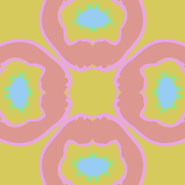 Çiçek motifinin dairesel dikişsiz deseni 