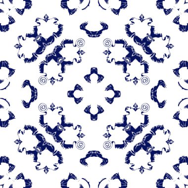 Çiçek motifi, lekeler, delik, çizgiler, spiraller, dalgalar dairesel dikişsiz desen.  