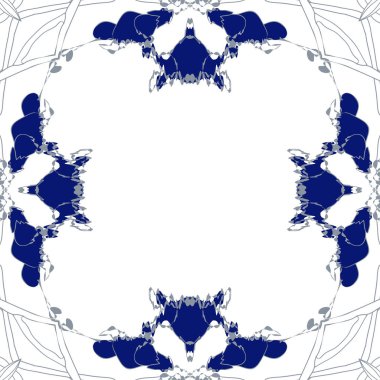 Çiçek motifli dairesel dikişsiz desen, fotokopi alanı