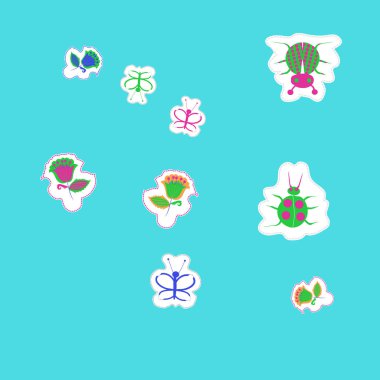 Soyut basit çiçek süsleme Dikişsiz desen