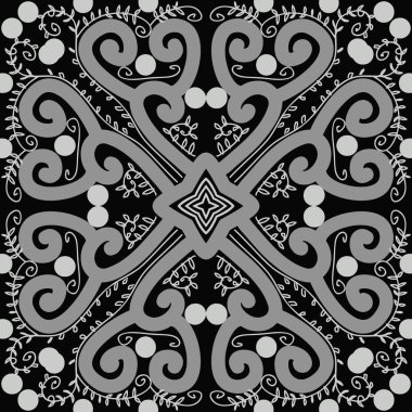 Narin çiçek motifinin dairesel dikişsiz deseni 