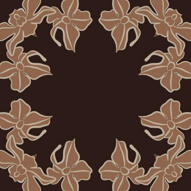 Çiçek motifli dairesel dikişsiz desen, fotokopi alanı