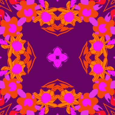 Renkli dairesel çiçek desenli kart 