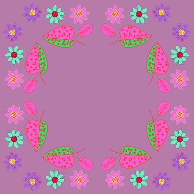 Arka planda kesintisiz yaprak ve çiçek seti