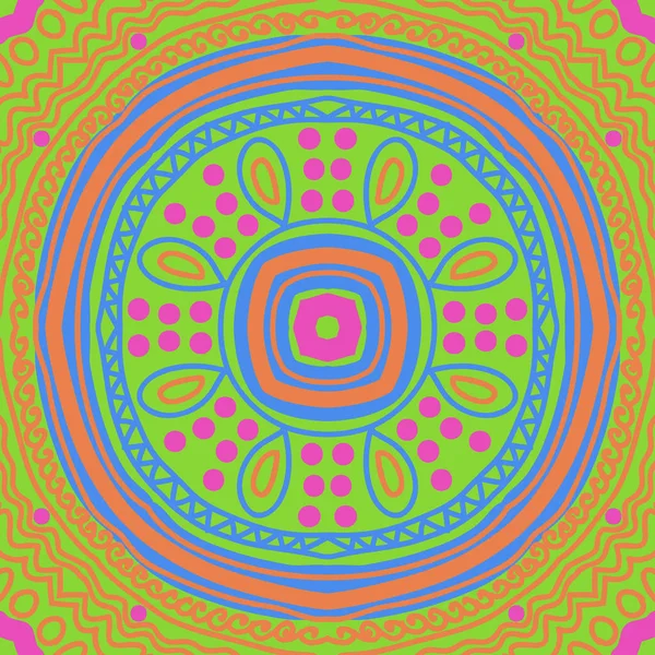Circular Seamless Pattern Colored Motif — Stock Vector