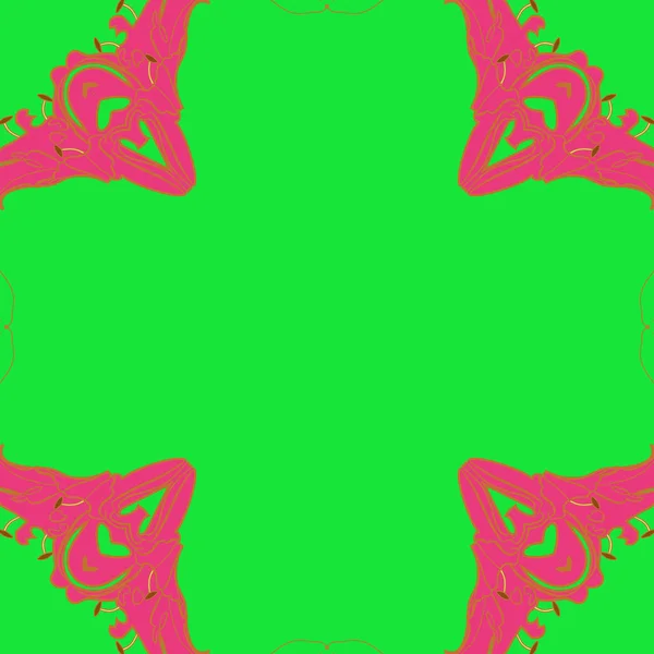 Circular Seamless Pattern Floral Motif Copy Space — Stock Vector