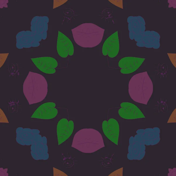 Kreisförmige Nahtlose Muster Von Floralen Motiv — Stockvektor