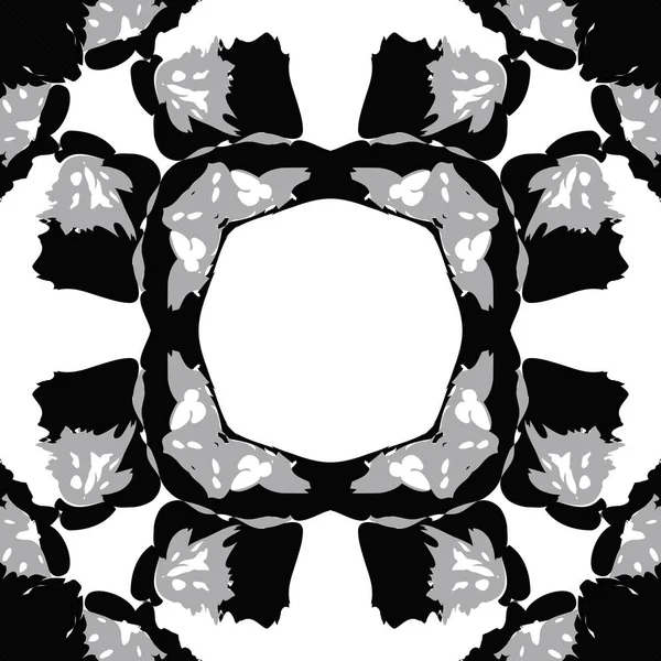 Kreisförmiges Nahtloses Muster Stilisierter Blume Ellipsen Flecken Loch Kopierraum — Stockvektor