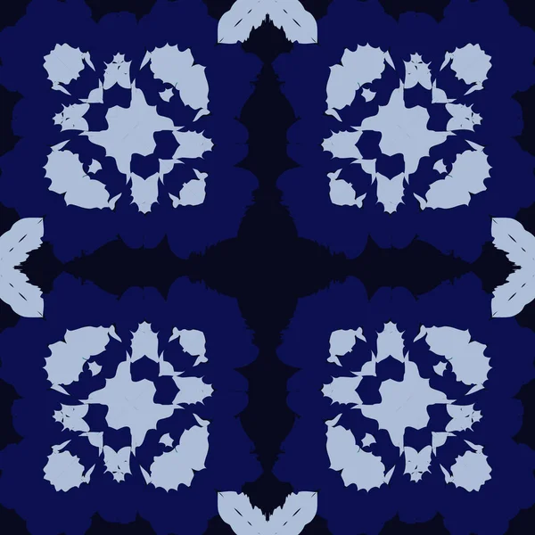 万華鏡モチーフの抽象的な装飾的な斑点と汚れの円形のシームレスなパターン — ストックベクタ