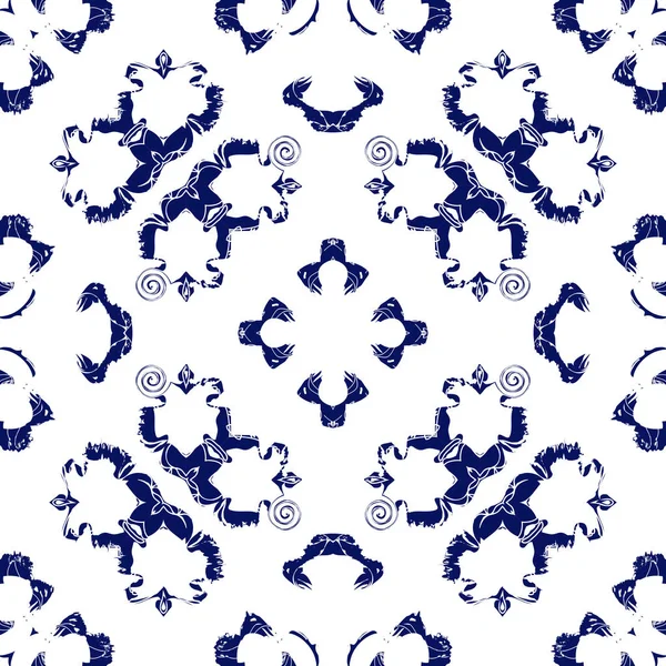 Patrón Circular Sin Costuras Motivo Floral Manchas Agujero Rayas Espirales — Archivo Imágenes Vectoriales