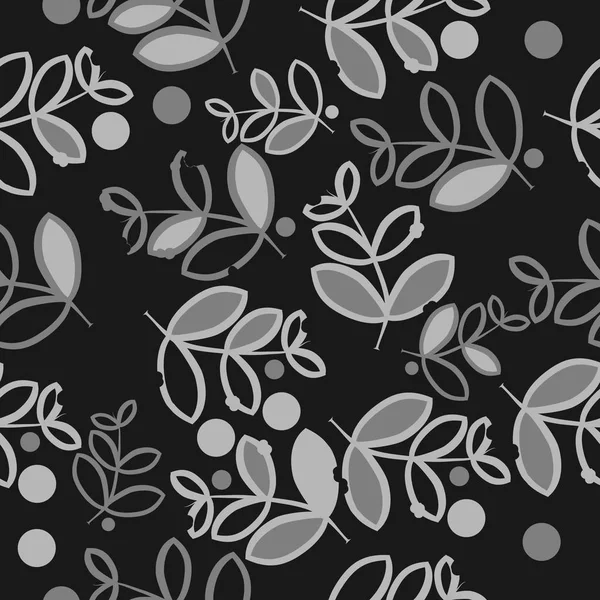 Modèle Sans Couture Branches Feuilles Simples Abstraites — Image vectorielle