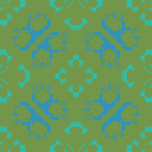 Циркулярный Бесшовный Рисунок Цветочных Мотивов Пятен Отверстий Полос Спиралей Волн — стоковый вектор