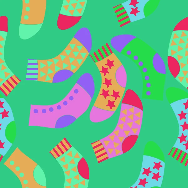 Безшовний Візерунок Абстрактних Простих Барвистих Шкарпеток — стоковий вектор