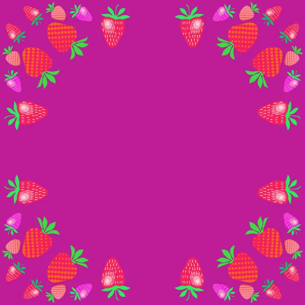 Nahtloses Muster Abstrakter Einfacher Erdbeeren — Stockvektor