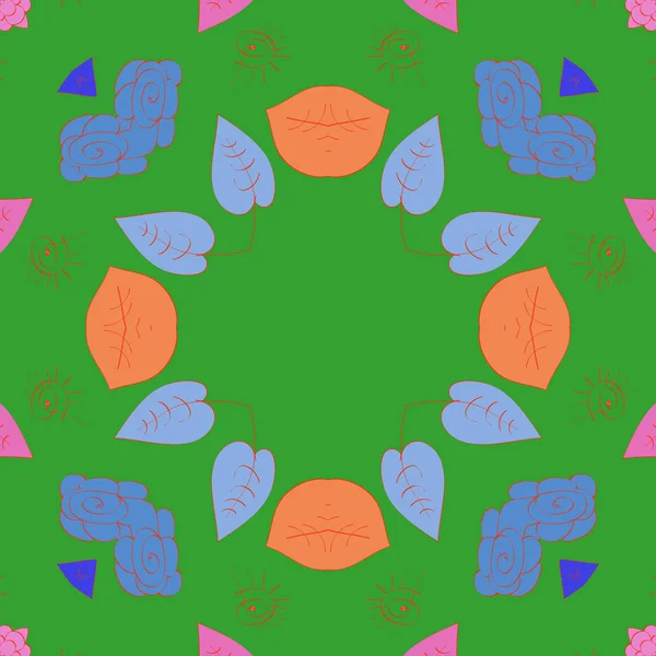 Circular Seamless Pattern Floral Motif — Stock Vector