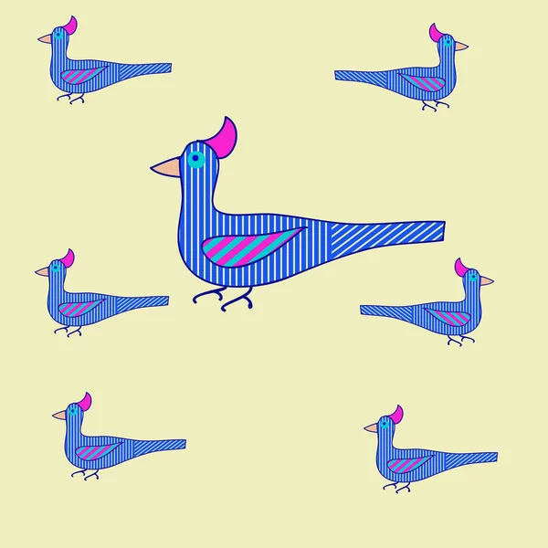 Patrón Inconsútil Pájaros Coloridos Abstractos — Vector de stock