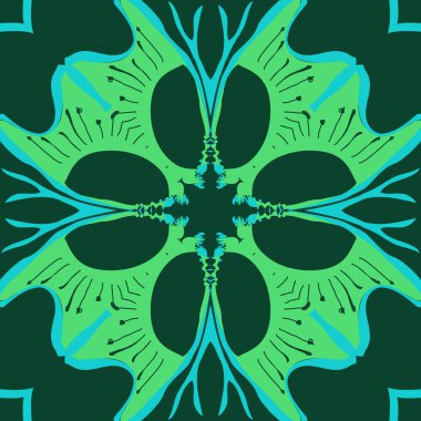 Soyut stilize çiçek dairesel dikişsiz desen