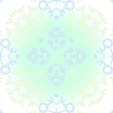 Kar taneleri ile soyut motif dairesel desen. Kış teması 