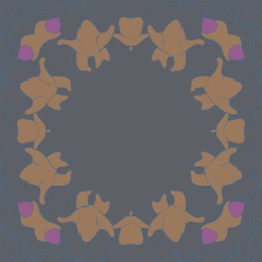 Çiçek çelenk, spiraller, delik, dalları, çiçekler, kopyalama alanı Dairesel dikişsiz desen 