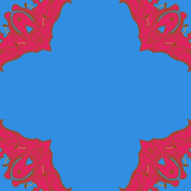 Çiçek motifli dairesel dikişsiz desen, fotokopi alanı