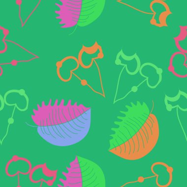 yaprak ve kiraz ile dikişsiz desen arka plan soyut vektör illüstrasyon 