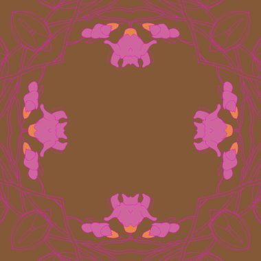 Çiçek motifli dairesel dikişsiz desen, fotokopi alanı