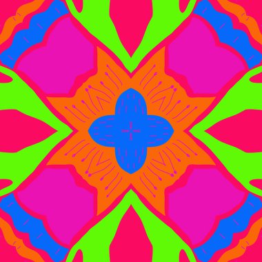 Stilize çiçekler, karalamalar, stamens, çapraz Dairesel dikişsiz desen. 