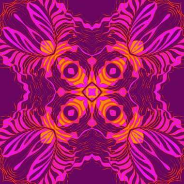 Renkli motifin dairesel dikişsiz deseni