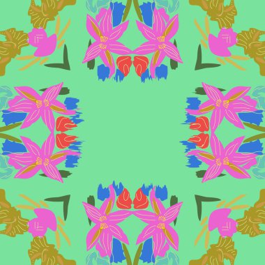 Soyut basit çiçek süsleme Dikişsiz desen