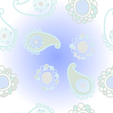 Paisley süs ile dikişsiz soyut desen