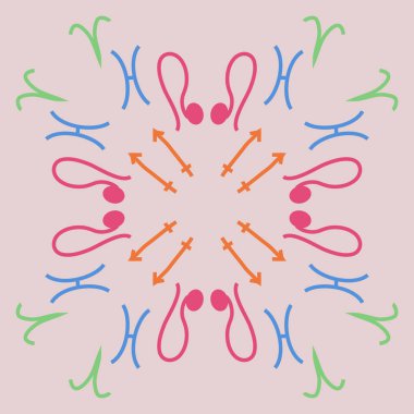 sanatsal soyut dikişsiz desen, vektör illüstrasyon