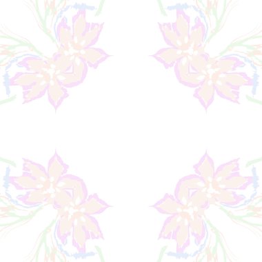 Çiçek motifli dairesel dikişsiz desen, fotokopi alanı