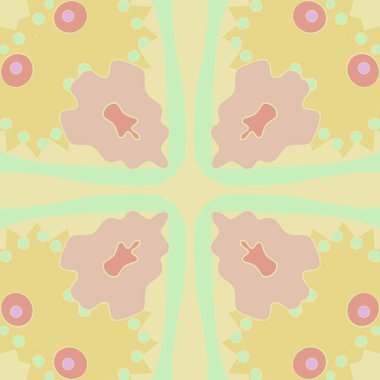 Çiçek motifi dairesel dikişsiz desen, sadece vektör illüstrasyon  