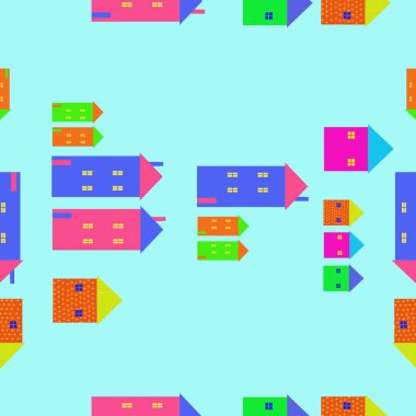 Soyut basit evlerin Dikişsiz deseni