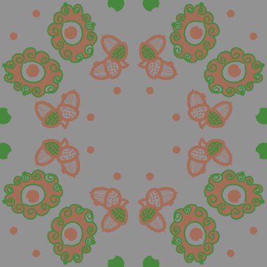 renkli soyut basit meşe palamudu desen