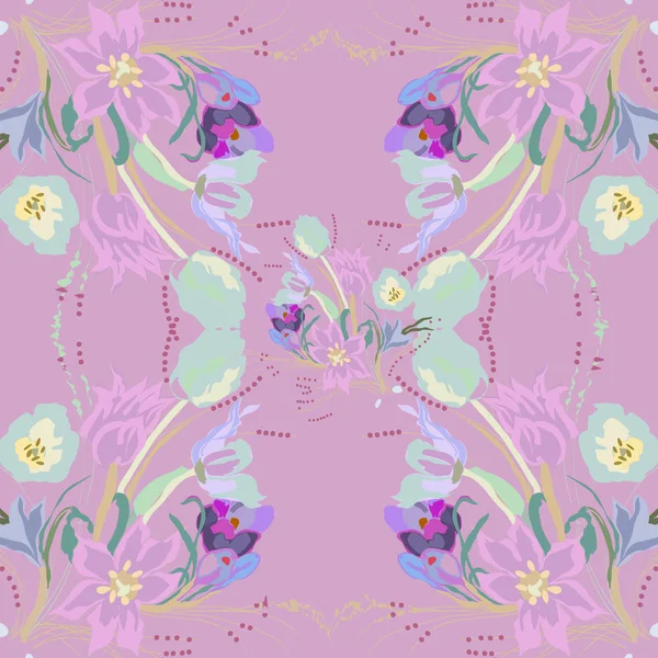 Motif Sans Couture Avec Motif Floral Espace Copie — Image vectorielle